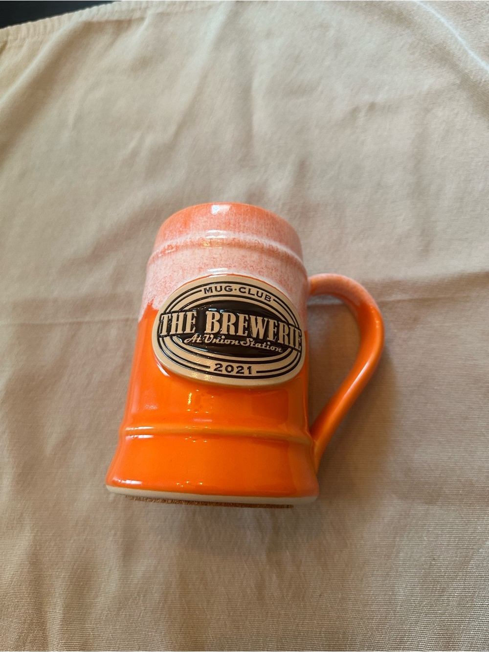 Mug-Club 2021 Orange Ceramic Beer Stein